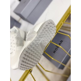 Hogan Fashion Cattle Leather Thick Soled Casual Shoes White For Women 