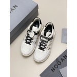 Hogan Fashion White Cattle Leather Thick Soled Casual Shoes For Women 