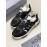 Hogan Fashion Cattle Leather Thick Soled Casual Sneakers For Women Black