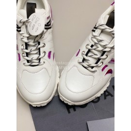 Hogan Fashion Cattle Leather Thick Soled Casual Sneakers For Women Purple