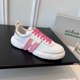 Hogan Fashion Cowhide 3r Casual Sneakers For Women Pink