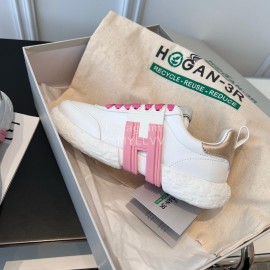 Hogan Fashion Cowhide 3r Casual Sneakers For Women Pink