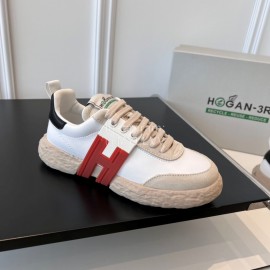 Hogan Fashion Cowhide 3r Casual Sneakers For Women Orange