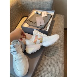 Hogan Fashion Calf Leather Thick Soled Sneakers For Women 