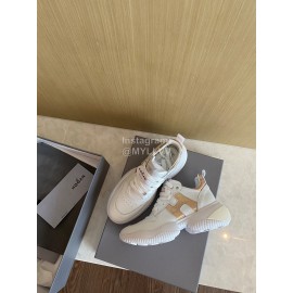 Hogan Fashion Calf Leather Thick Soled Sneakers For Women 