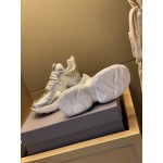 Hogan Fashion Cow Leather Thick Soled Sneakers For Women Silver