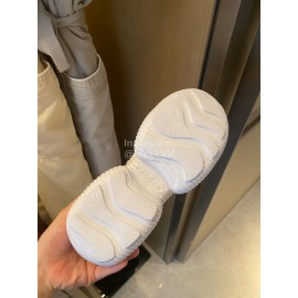 Hogan Fashion Cow Leather Thick Soled Sneakers For Women Silver