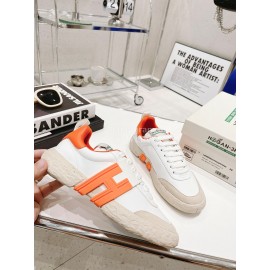 Hogan Fashion 3r Cowhide Casual Sneakers For Women Orange