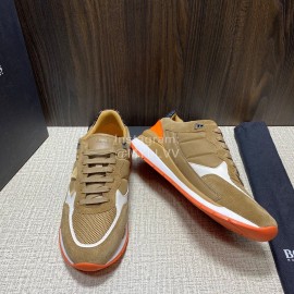 Hugo Boss Soft Leather Lace Up Sneakers For Men Brown