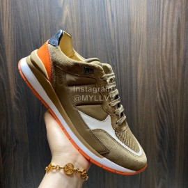 Hugo Boss Soft Leather Lace Up Sneakers For Men Brown