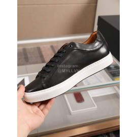 Hugo Boss Soft Cowhide Lace Up Casual Shoes For Men Black