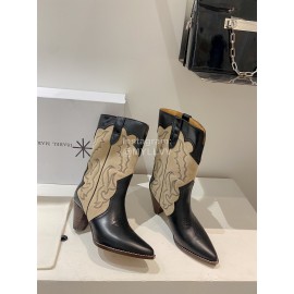 Isabel Marant Cowhide Thick High Heeled Short Boots For Women
