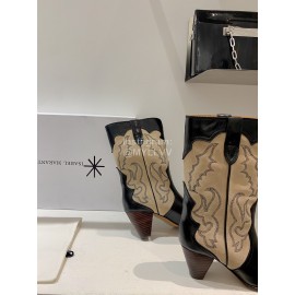 Isabel Marant Cowhide Thick High Heeled Short Boots For Women