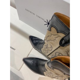 Isabel Marant Cowhide Thick High Heeled Short Boots For Women