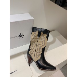 Isabel Marant Cowhide Thick High Heeled Short Boots For Women