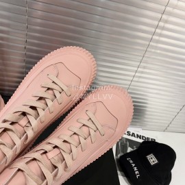 Jil Sander Fashion Calf Leather Thick Soled High Top Shoes For Women Pink