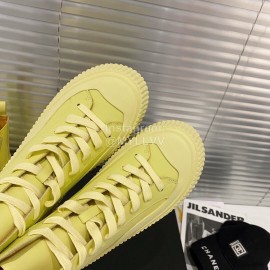 Jil Sander Fashion Calf Leather Thick Soled High Top Shoes For Women Yellow