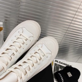 Jil Sander Fashion Calf Leather Thick Soled High Top Shoes For Women White