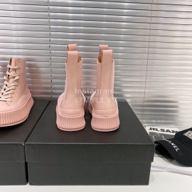 Jil Sander Fashion Calf Leather Thick Soled Boots For Women Pink