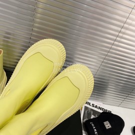 Jil Sander Fashion Calf Leather Thick Soled Boots For Women Yellow