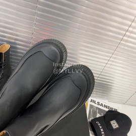 Jil Sander Fashion Black Calf Leather Thick Soled Boots For Women 