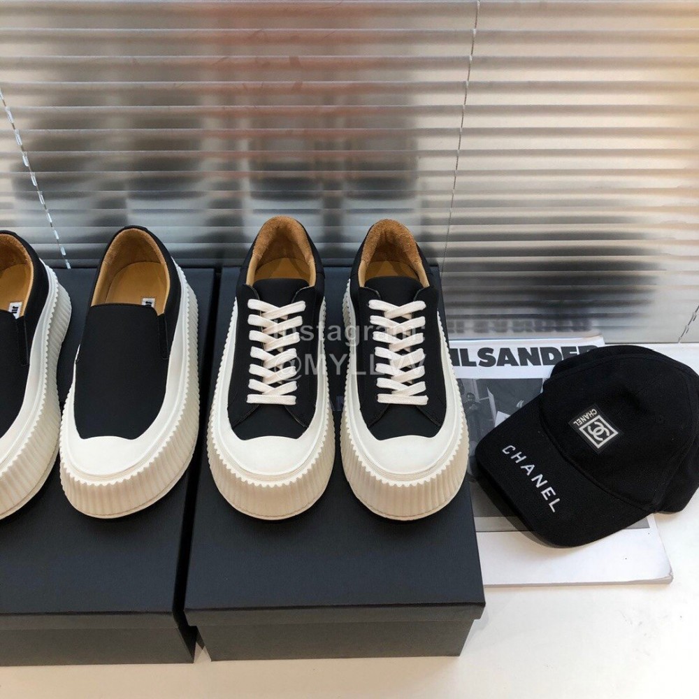 Jil Sander Fashion Calf Leather Thick Soled Casual Shoes For Women Black