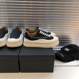 Jil Sander Fashion Calf Leather Thick Soled Casual Shoes For Women Black