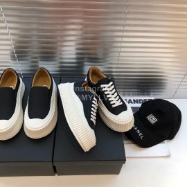 Jil Sander Fashion Calf Leather Thick Soled Casual Shoes For Women Black