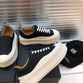 Jil Sander Fashion Calf Leather Thick Soled Casual Shoes For Women Black