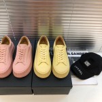 Jil Sander Fashion Calf Leather Thick Soled Casual Shoes For Women Yellow