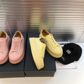 Jil Sander Fashion Calf Leather Thick Soled Casual Shoes For Women Yellow