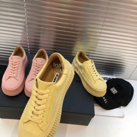 Jil Sander Fashion Calf Leather Thick Soled Casual Shoes For Women Yellow