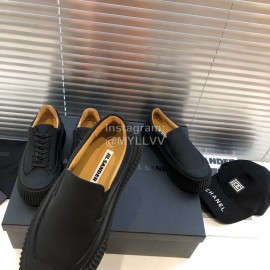 Jil Sander Fashion Black Calf Leather Thick Soled Casual Shoes For Women 