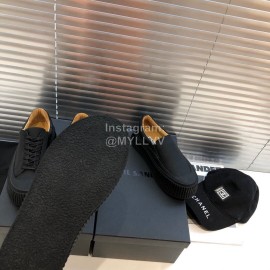 Jil Sander Fashion Black Calf Leather Thick Soled Casual Shoes For Women 