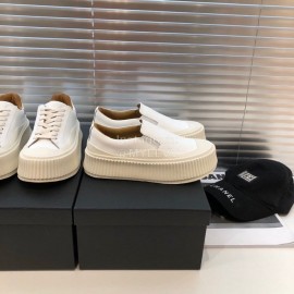 Jil Sander Fashion Calf Leather Thick Soled Casual Shoes White For Women 