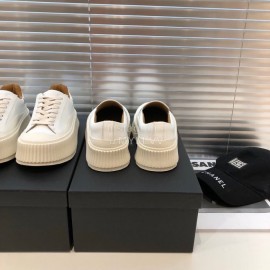 Jil Sander Fashion Calf Leather Thick Soled Casual Shoes White For Women 