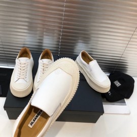 Jil Sander Fashion Calf Leather Thick Soled Casual Shoes White For Women 