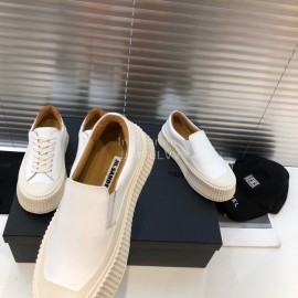 Jil Sander Fashion Calf Leather Thick Soled Casual Shoes White For Women 