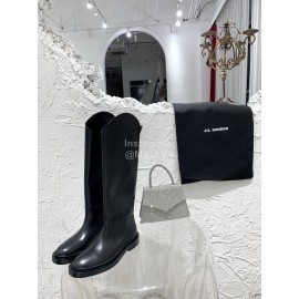 Jil Sander Black Leather Chelsea Boots For Women 