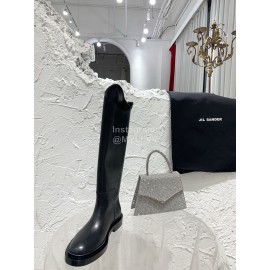 Jil Sander Black Leather Chelsea Boots For Women 