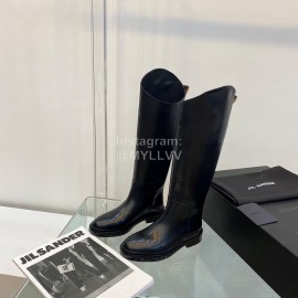 Jil Sander Winter Black Leather Boots For Women 