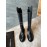 Jil Sander Winter Black Leather Long Boots For Women 