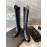 Jil Sander Winter Black Leather Long Boots For Women 