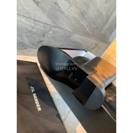 Jil Sander Winter Black Leather Long Boots For Women 