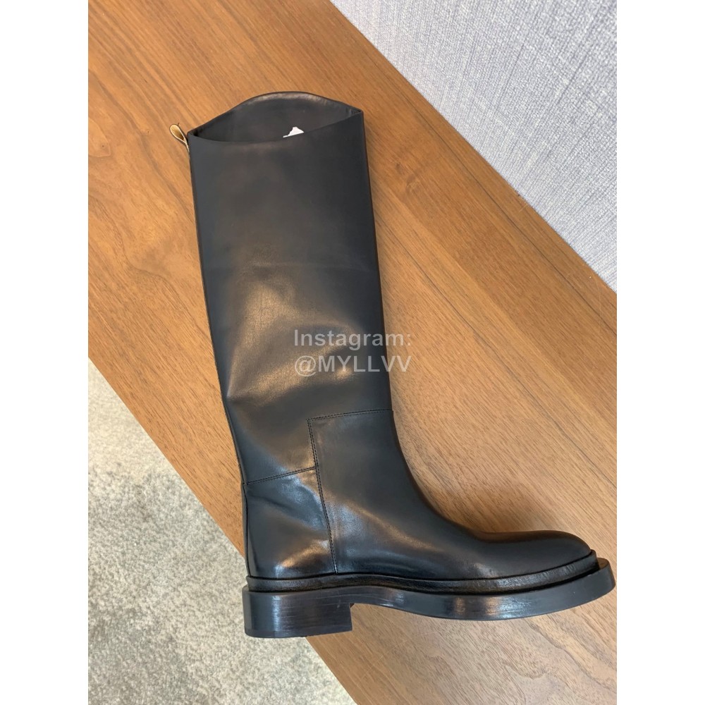 Jil Sander Fashion Winter Leather Boots For Women Black