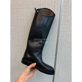 Jil Sander Fashion Winter Leather Boots For Women Black