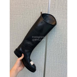 Jil Sander Fashion Winter Leather Boots For Women Black