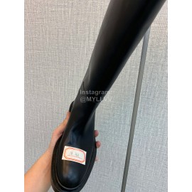 Jil Sander Fashion Winter Leather Boots For Women Black