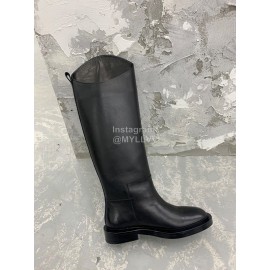 Jil Sander Fashion Black Leather Long Boots For Women 