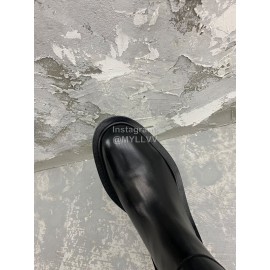 Jil Sander Fashion Black Leather Long Boots For Women 
